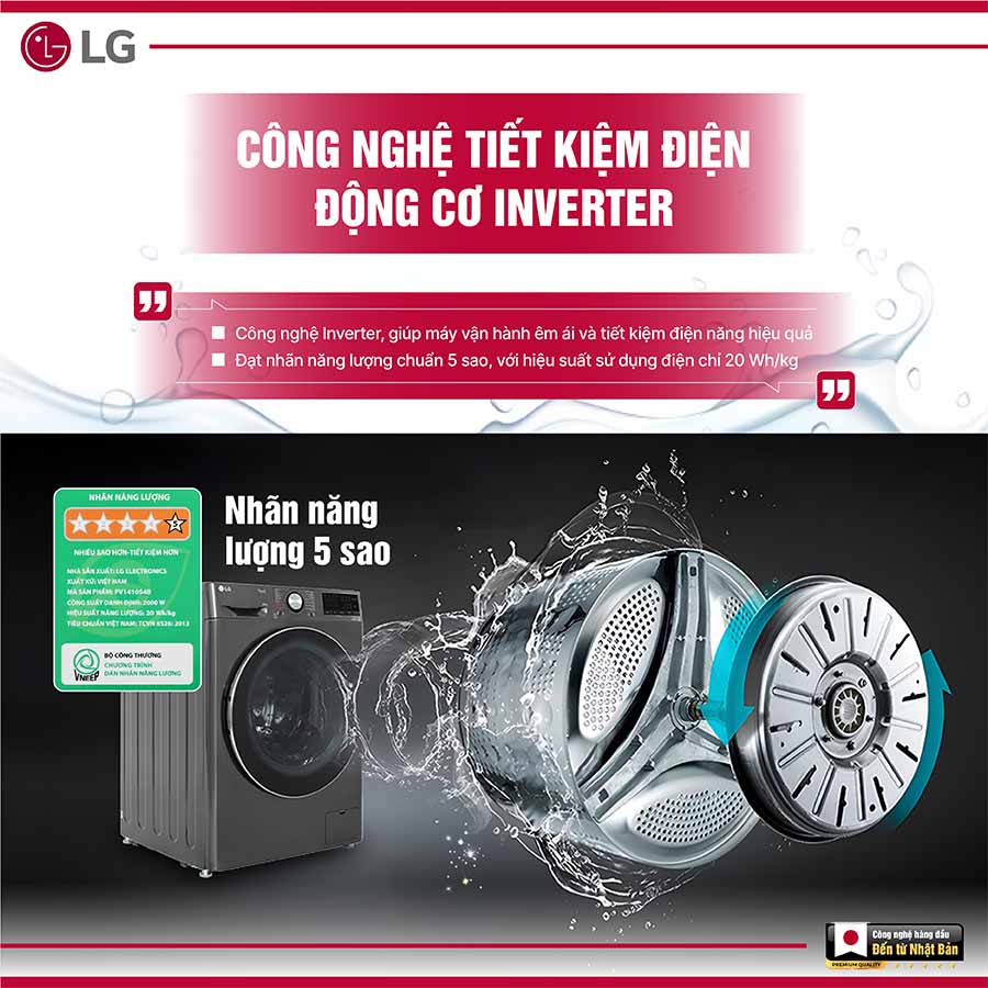 Máy giặt LG Inverter 10Kg FV1410S4B