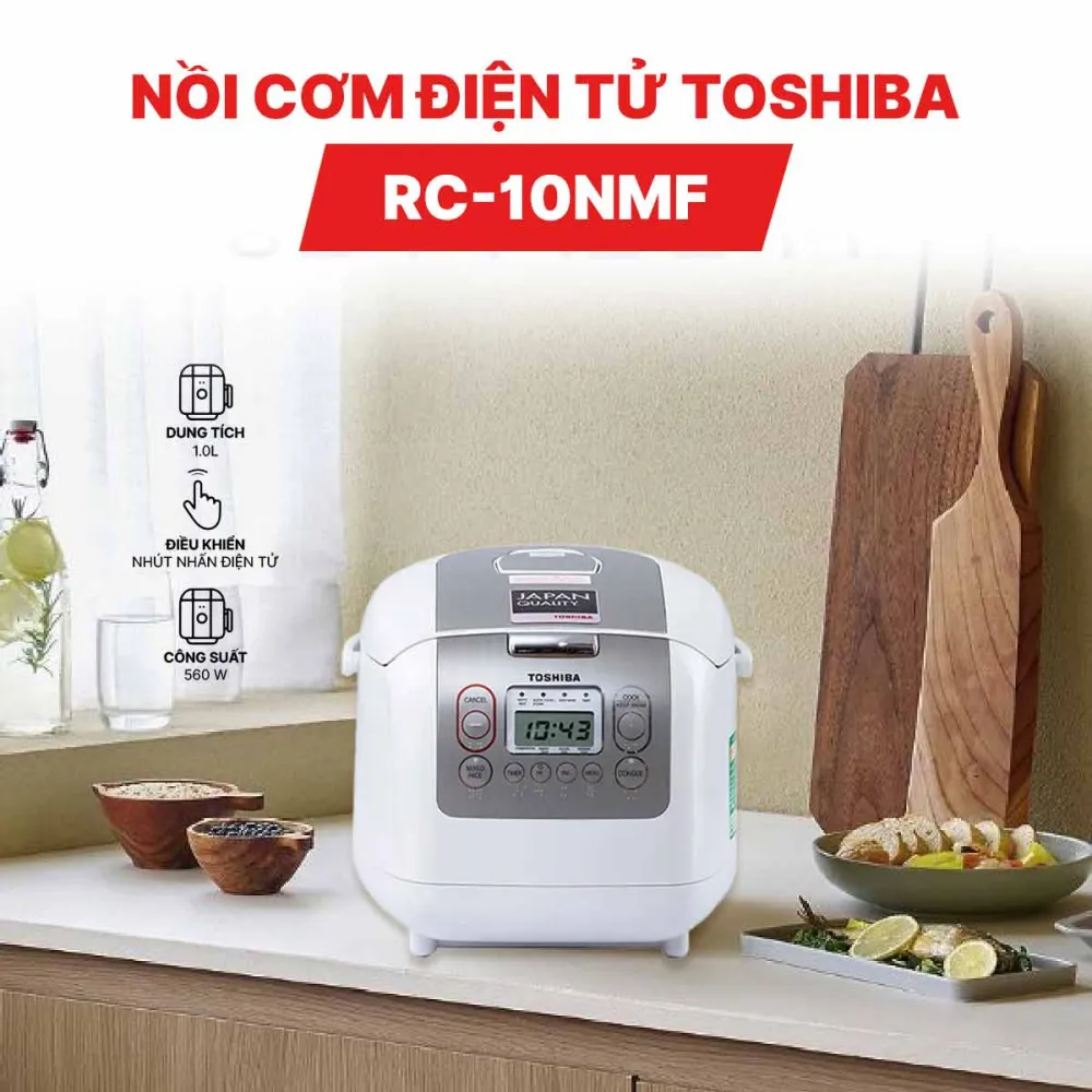 Nồi cơm điện tử Toshiba RC-10NMF 1 lít - Hàng chính hãng