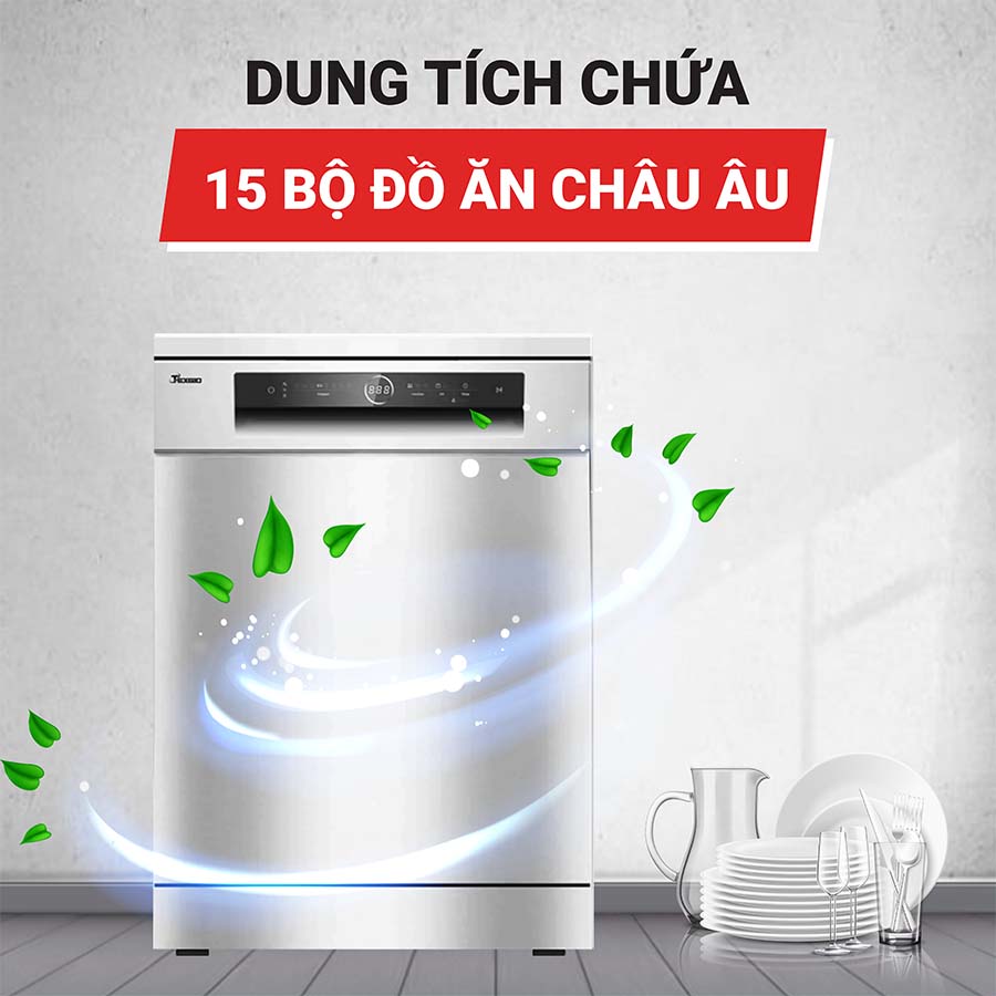 Máy rửa bát 15 bộ Texgio TGF3815S