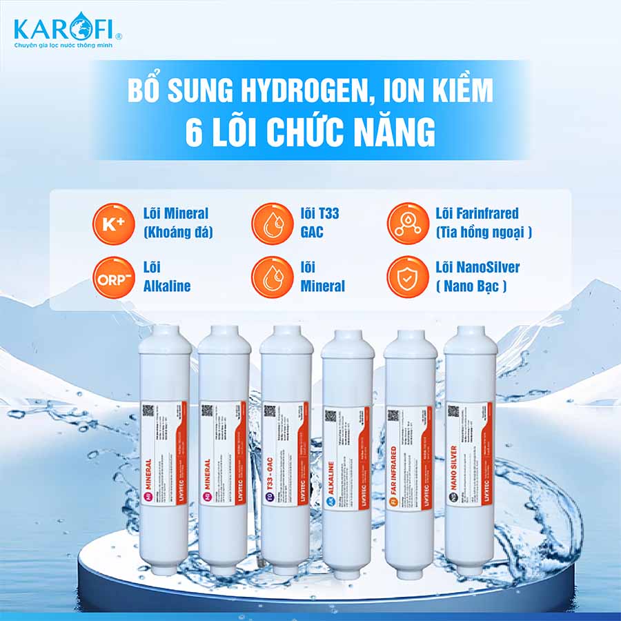 Máy lọc nước nóng lạnh Karofi Livotec 629