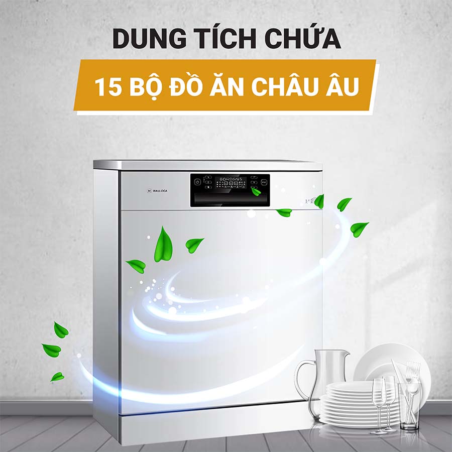 Máy rửa bát Malloca WQP12-J7223A E5