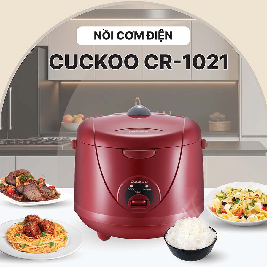 Nồi cơm điện Cuckoo CR-1021 dung tích 1.8 lít (Màu đỏ)