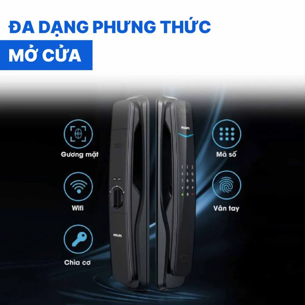 Khóa điện tử nhận diện khuôn mặt Philips DDL702-8HWS