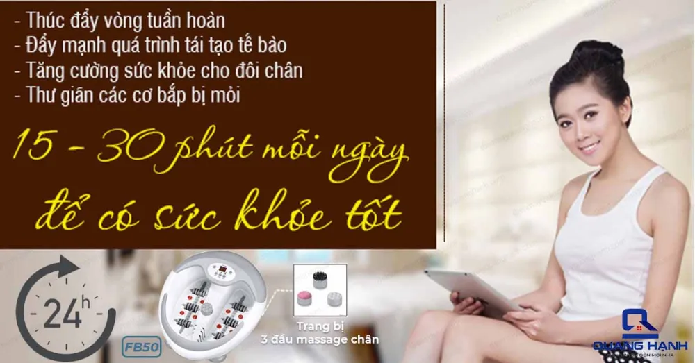 Bồn ngâm chân Beurer FB50. Tác dụng của việc ngâm chân đã được kiểm chứng rõ ràng.