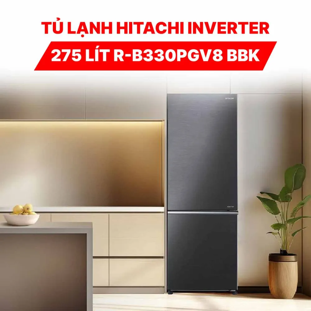 Tủ lạnh Hitachi Inverter 275 Lít R-B330PGV8 BBK