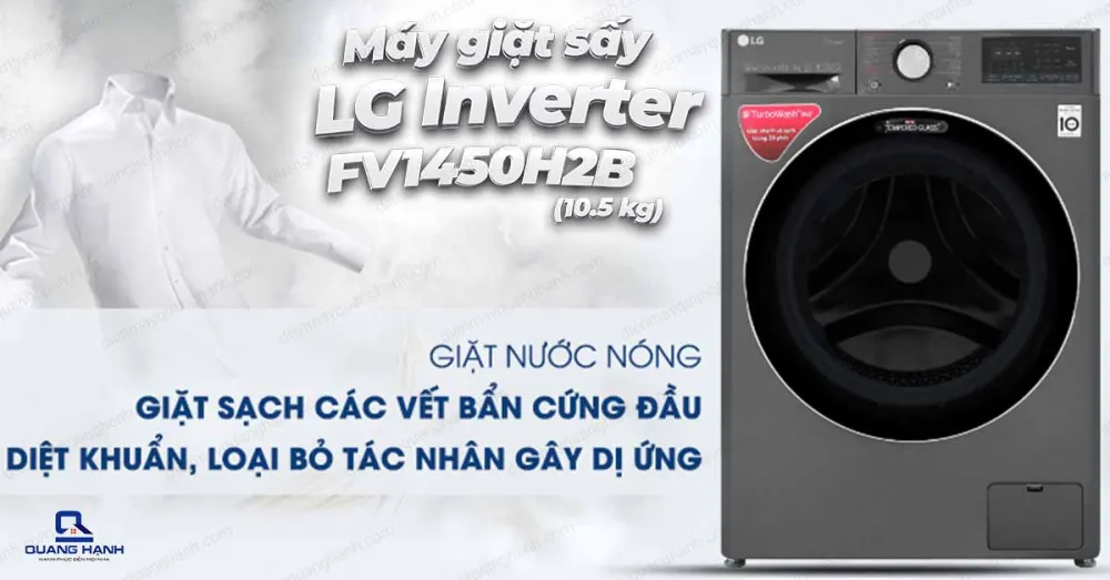 Máy giặt sấy LG Inverter 10.5 kg FV1450H2B