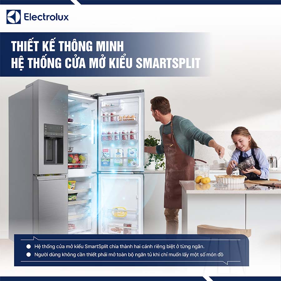 Tủ lạnh Electrolux Inverter 609 Lít EQE6879A-B