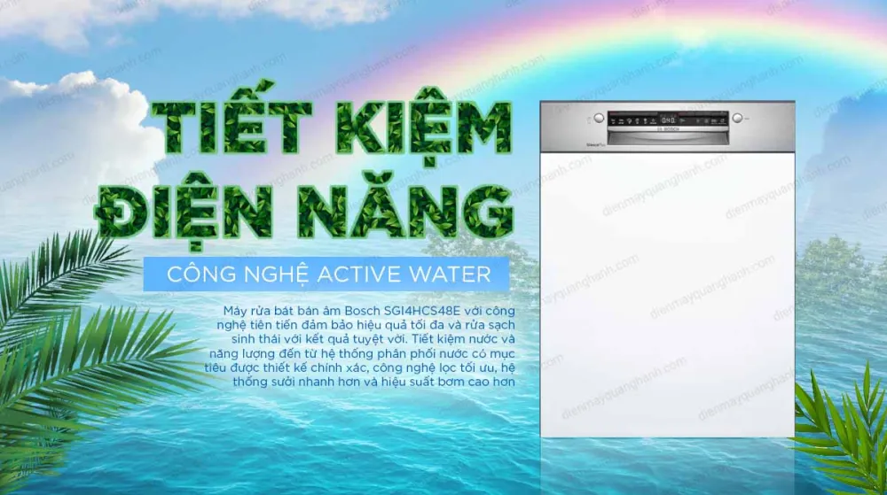 Máy rửa bát âm tủ Bosch SGI4HCS48E tiết kiệm điện năng