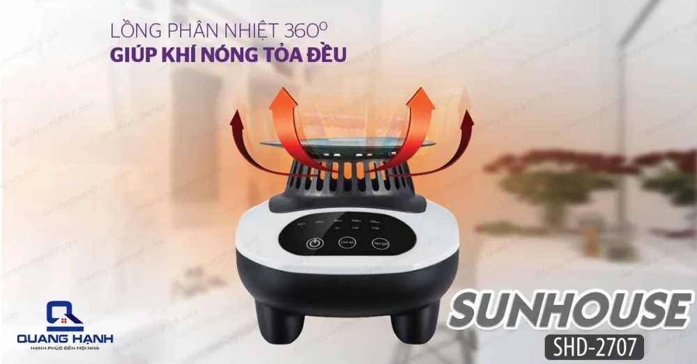 Máy sấy quần áo Sunhouse SHD2702 được trang bị lồng phân nhiệt 360 độ giúp khí nóng tỏa đều khiến quá trình sấy diễn ra nhanh hơn.