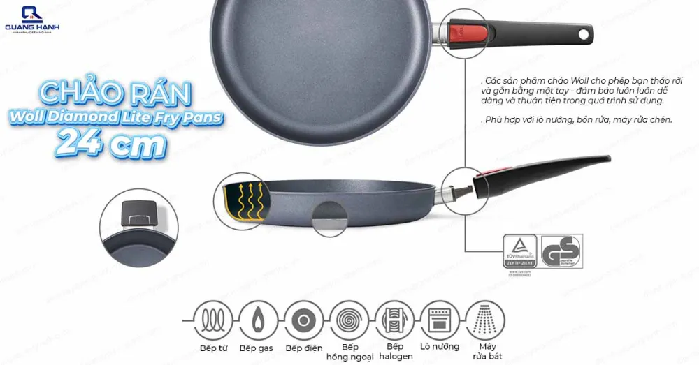 Chảo rán woll diamond lite fry pans 24cm