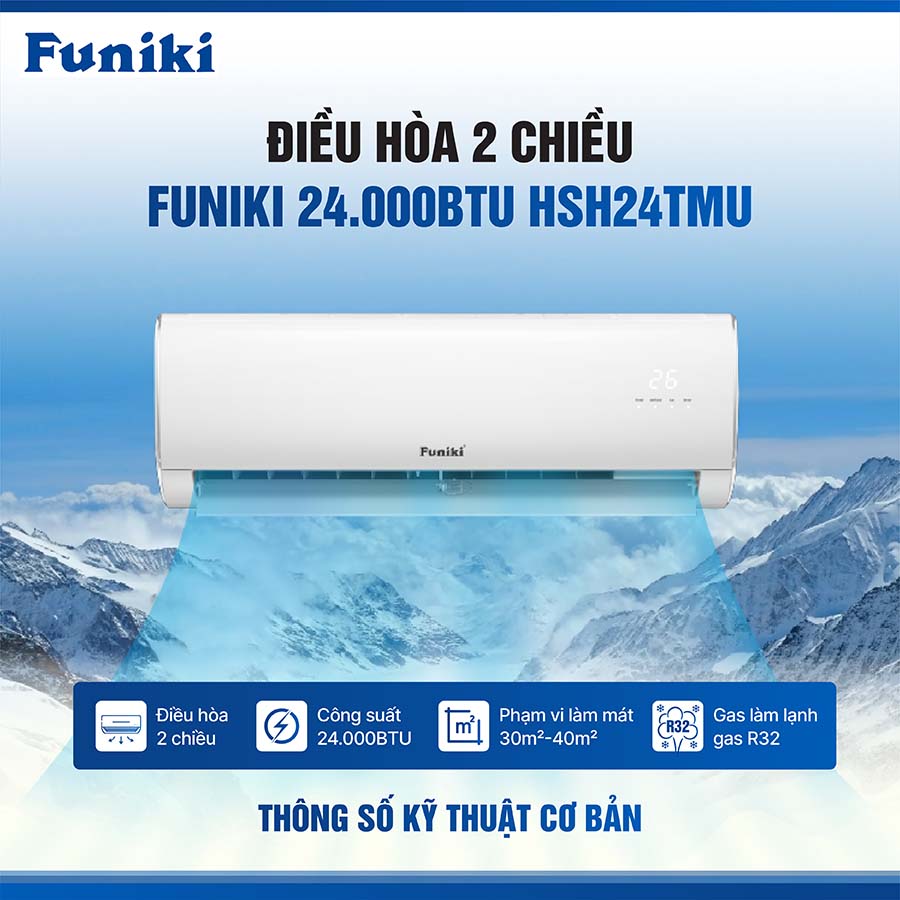 Điều hòa Funiki 2 chiều 24000BTU HSH24TMU
