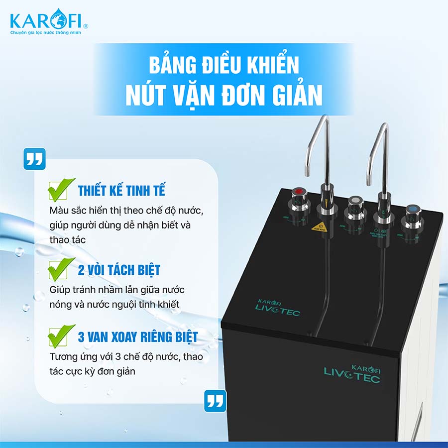 Máy lọc nước nóng lạnh Karofi Livotec 612
