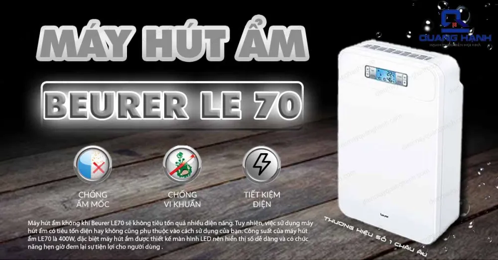 Máy hút ẩm Beurer LE 70 có tiêu tốn nhiều điện hay không ?