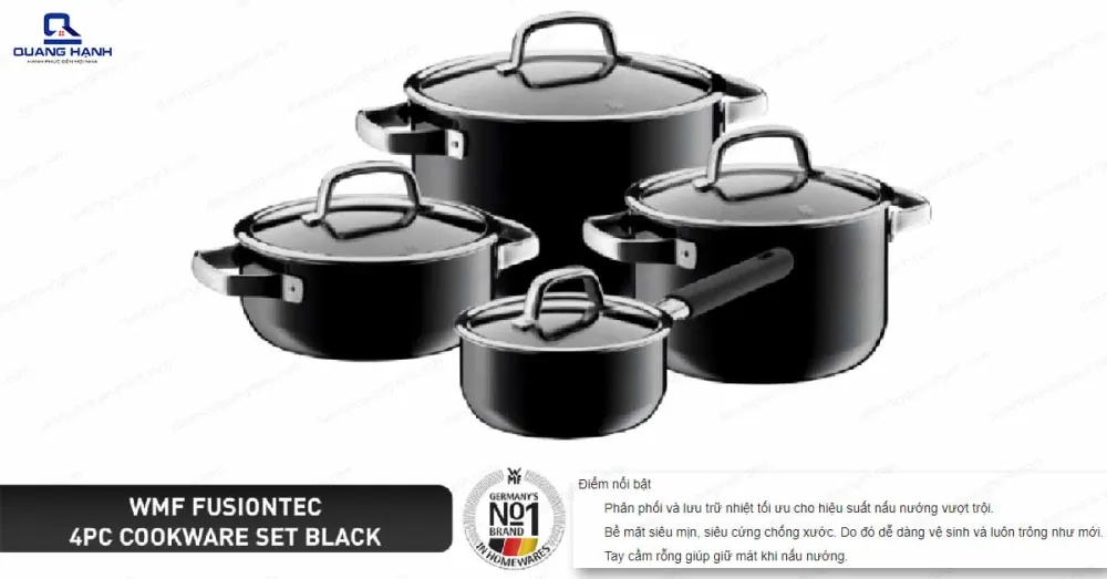 Bộ nồi 4 món WMF Fusiontec Black 0514855290