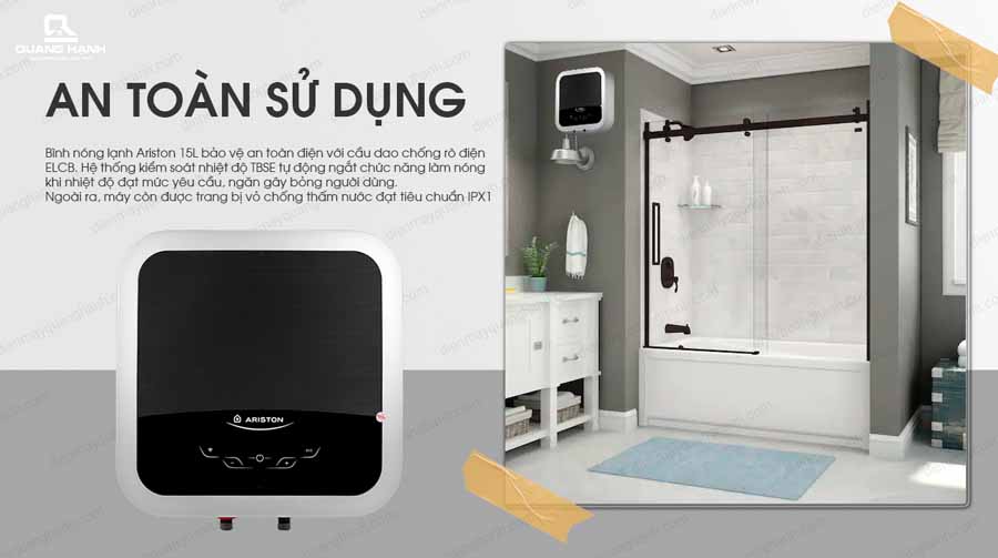 Máy nước nóng gián tiếp Ariston AN2 15 TOP WIFI tích hợp vi mạch an toàn 3D