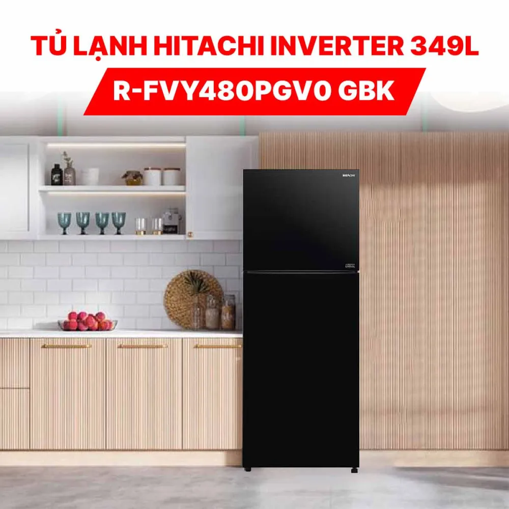 Tủ lạnh Hitachi Inverter 349 lít R-FVY480PGV0 GBK