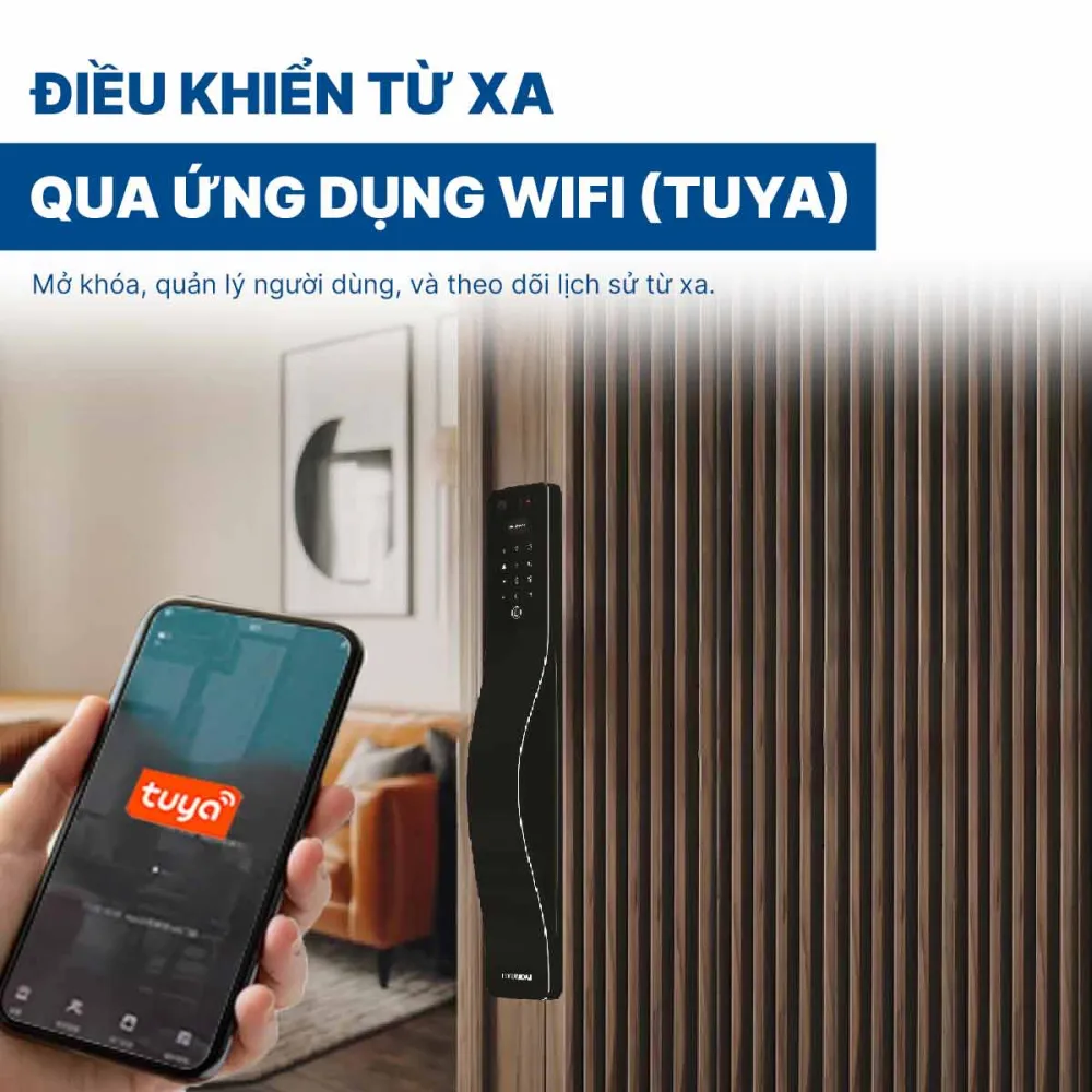 Khoá điện tử Hyundai cửa gỗ HY-SLA807F Black