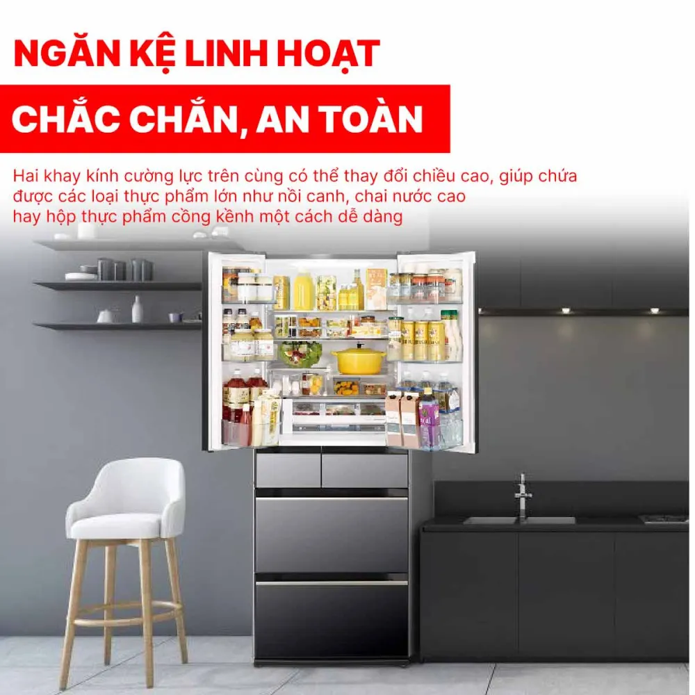 Tủ lạnh Hitachi Inverter 520 lít R-HW540RV XK