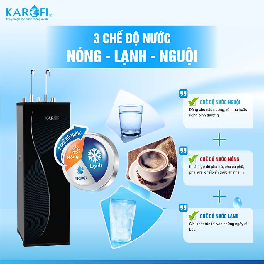 Máy lọc nước nóng lạnh Karofi KAD-D69