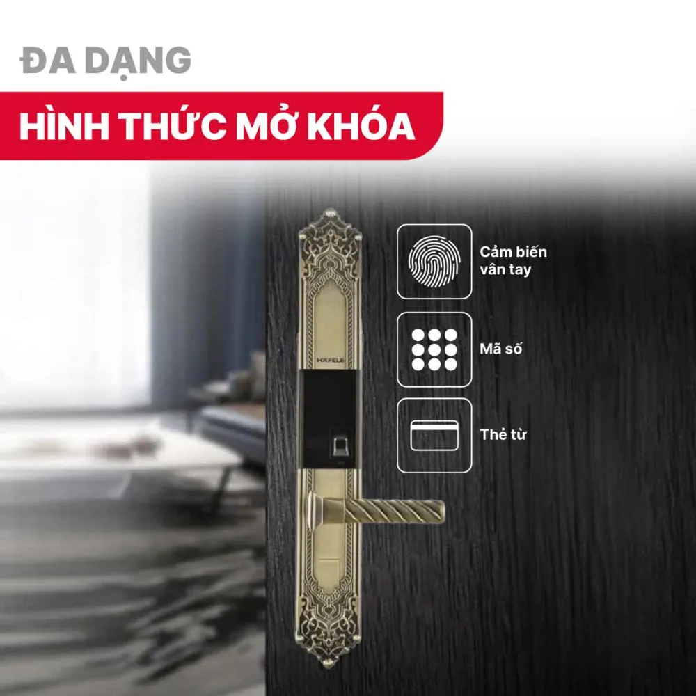 Khóa điện tử Hafele EL10K 912.05.317 Màu vàng