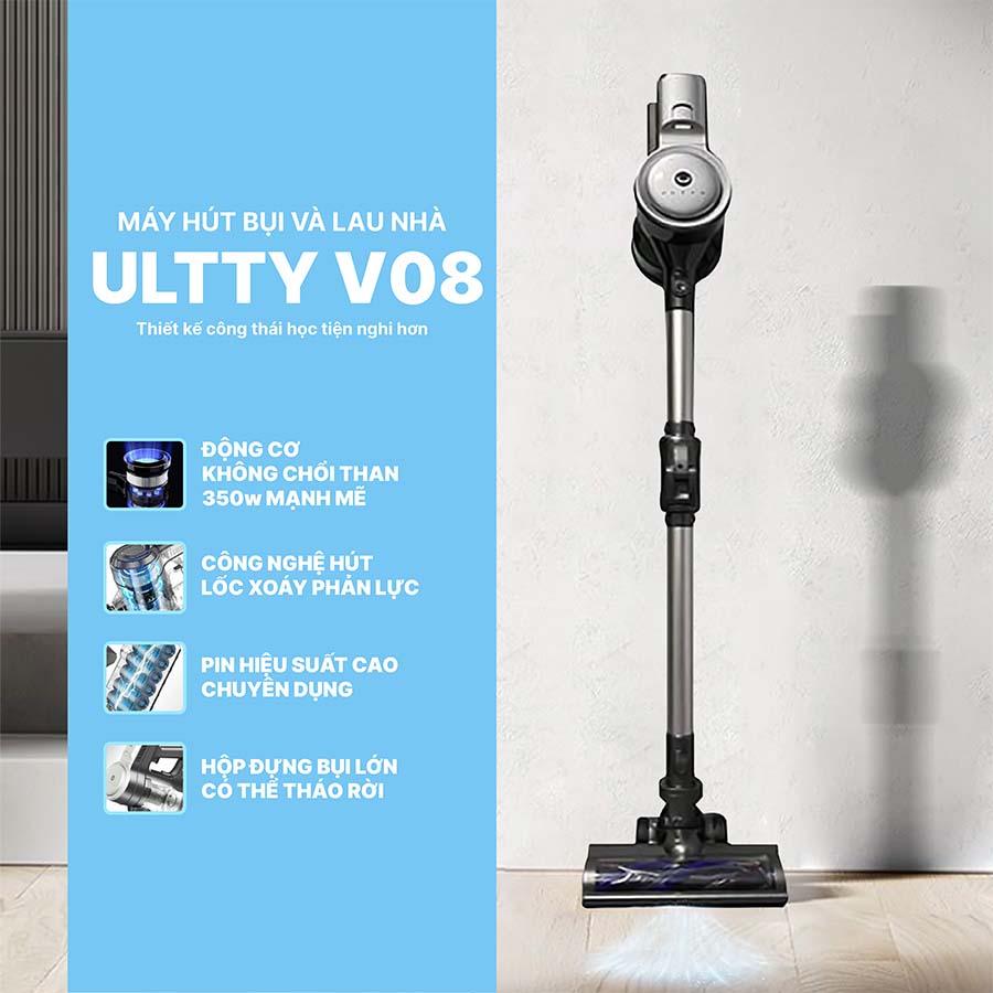 Máy Hút Bụi Và Lau Nhà Ultty V08