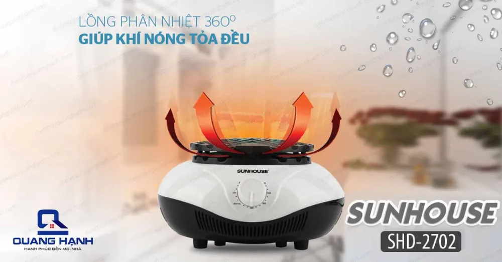 Máy sấy quần áo Sunhouse SHD2702 được trang bị lồng phân nhiệt 360 độ giúp khí nóng lan tỏa đều khiến quá trình sấy nhanh hơn.