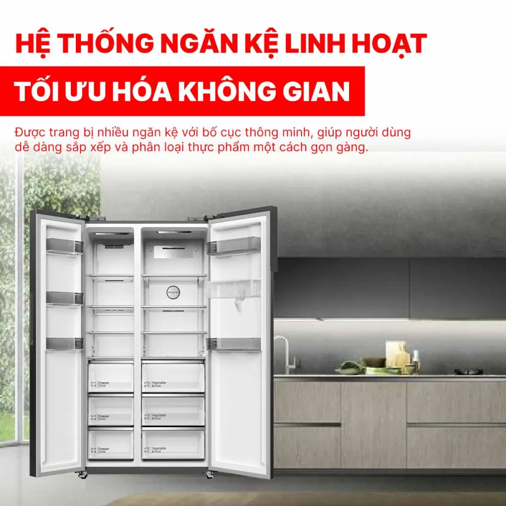 Tủ lạnh Hitachi Side by Side 525 lít HRSN9552DWDXVN