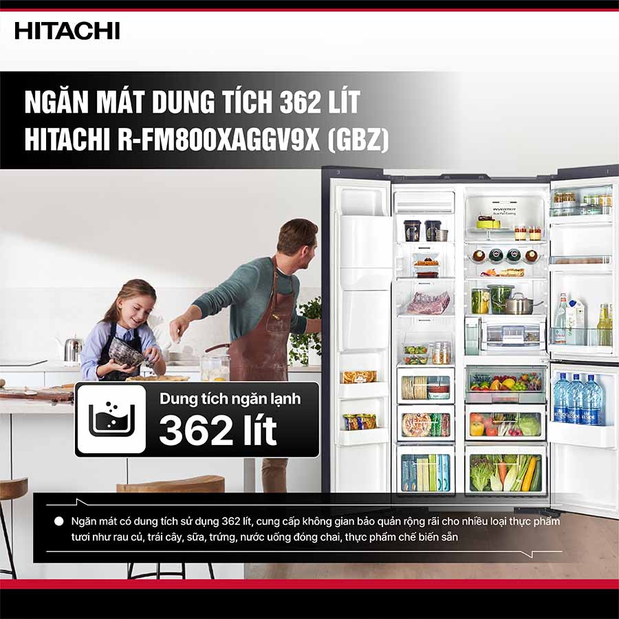 Tủ lạnh Hitachi Inverter R-FM800XAGGV9X GBZ