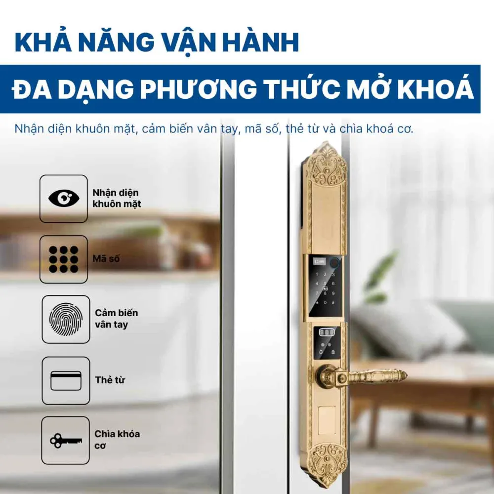 Khoá điện tử Hyundai HY-SLC8817 Gold
