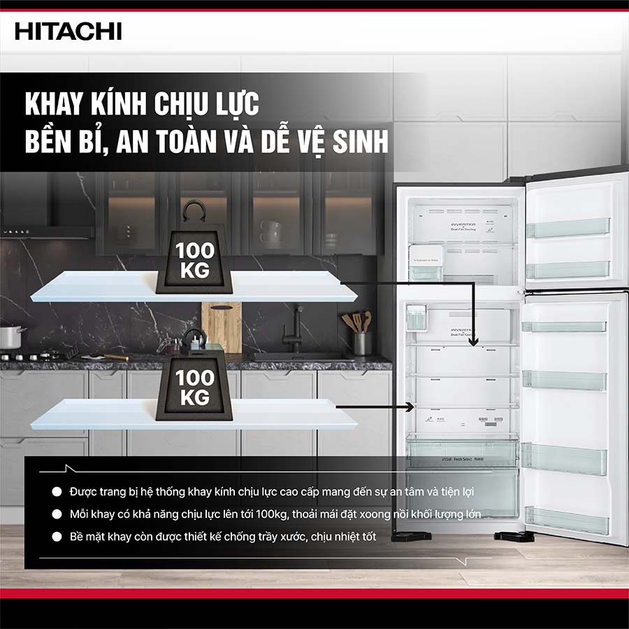 Tủ lạnh Hitachi Inverter 450 lít R-FG560PGV8X GBK
