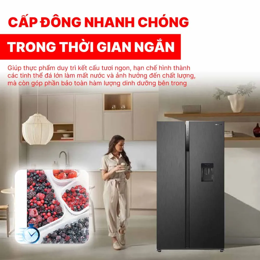 Tủ lạnh Hitachi Side by Side 525 lít HRSN9552DWDXVN