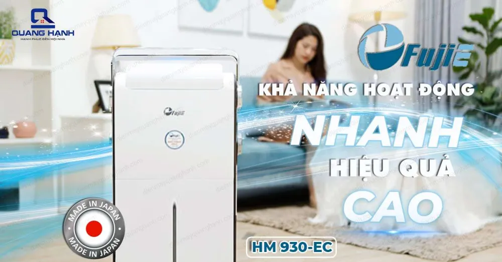 Máy hút ẩm Fujie HM-930 EC có khả năng hoạt động nhanh và hiệu quả cao