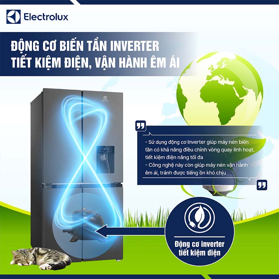 Tủ lạnh Electrolux Inverter 492 lít EQE4960A-B