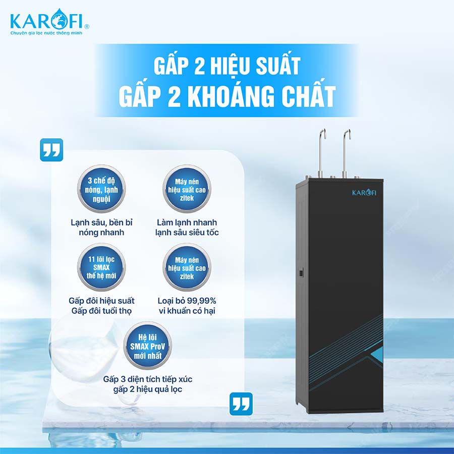 Máy lọc nước nóng lạnh Karofi KAD-L68