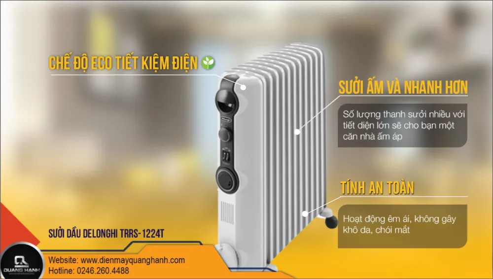công năng nổi bật của sưởi dầu TRRS 1224T