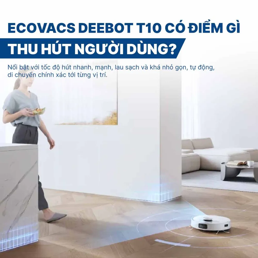 Robot hút bụi lau nhà Ecovacs Deebot T10 Bản quốc tế