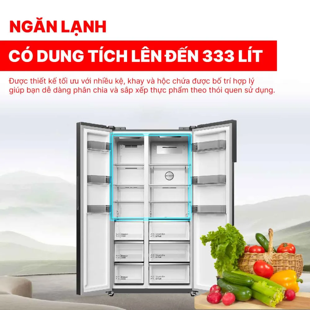 Tủ lạnh Side by Side Hitachi Inverter 525 lít HRSN9552DDXVN