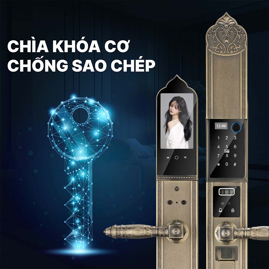 Khóa cửa điện tử Hyundai đại sảnh HY-SLC8817 Bronze