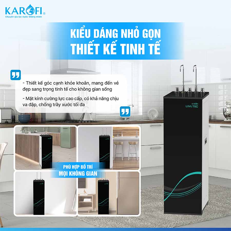 Máy lọc nước nóng lạnh Karofi Livotec 628