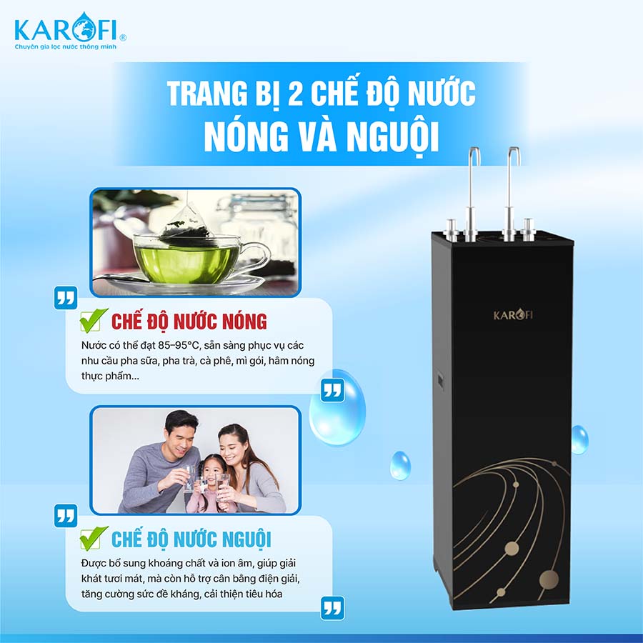 Máy lọc nước nóng nguội Karofi KAH-D15