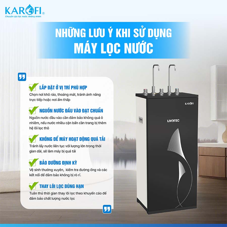 Máy lọc nước nóng lạnh Karofi Livotec 629
