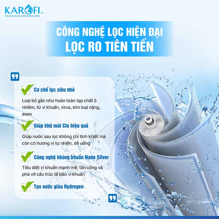 Máy lọc nước RO Karofi KAQ-U98 Pro