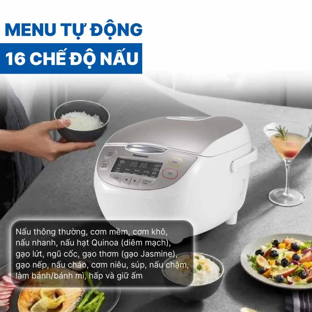 Nồi cơm điện tử Panasonic 1.8 lít SR-CP188NRAM