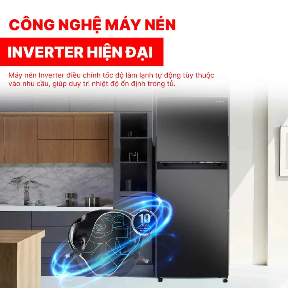 Tủ lạnh Hitachi Inverter 210 lít HRTN5230MUVN