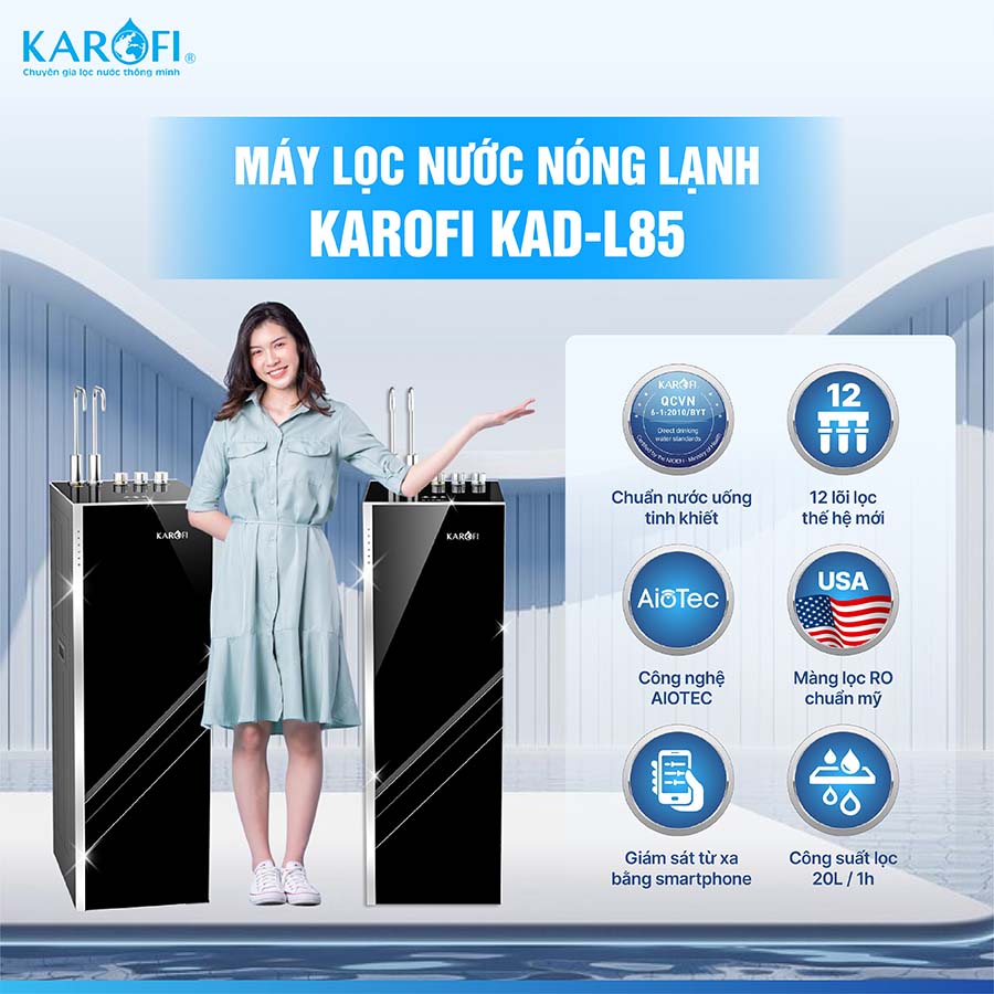 Máy lọc nước nóng lạnh Karofi KAD-L85