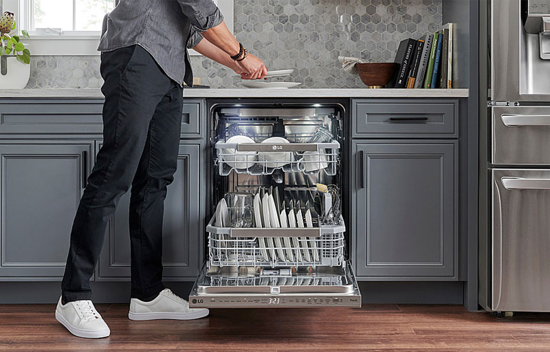 Cách xếp bái đĩa máy rửa chén bát Lg