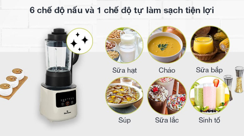 dòng máy mang lại 6 chế độ nấu và 1 chế độ từ làm sạch