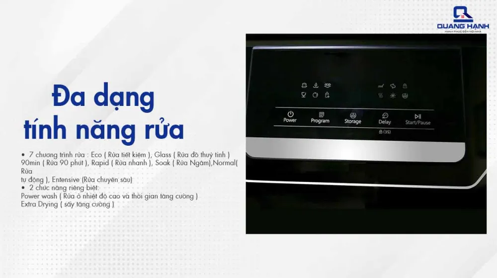 Đa dạng tính năng rửa chén