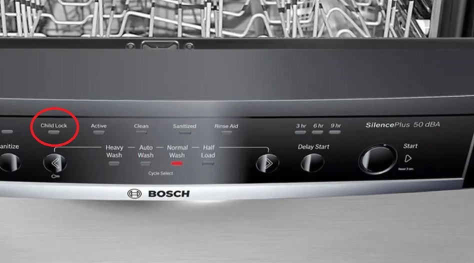 Tìm hiểu tính năng khóa trẻ em máy rửa bát Bosch