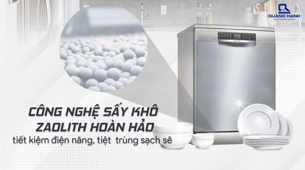 Công nghệ sấy Zeolith trên máy rửa bát Bosch